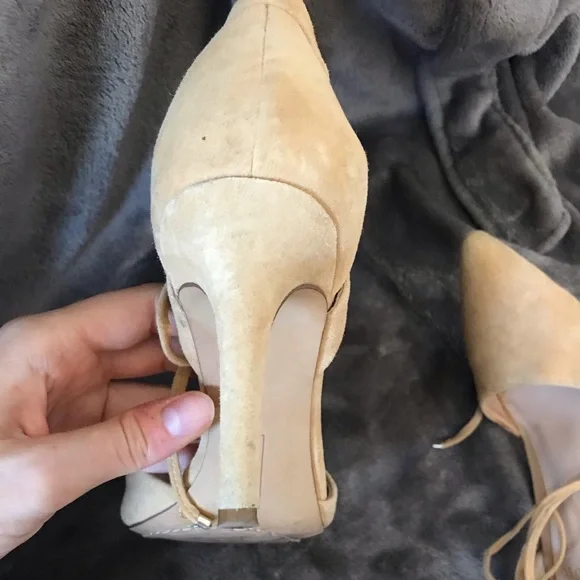 Vince Camuto Bellamy Suede pointed toe lace up heels. - Picture 4 of 11